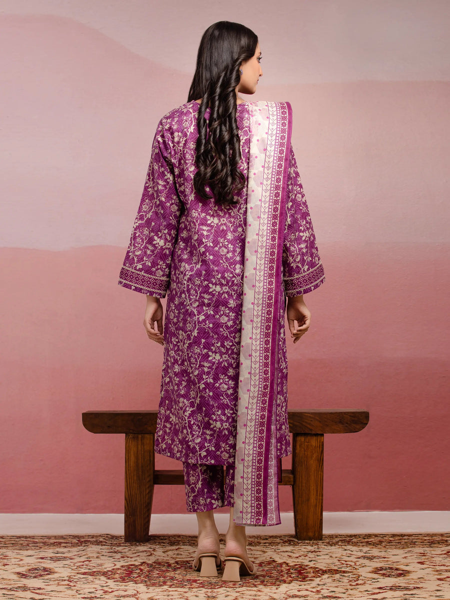 edenrobe Allure Lawn Unstitched Printed 3Pc Suit EWU5A1-35035