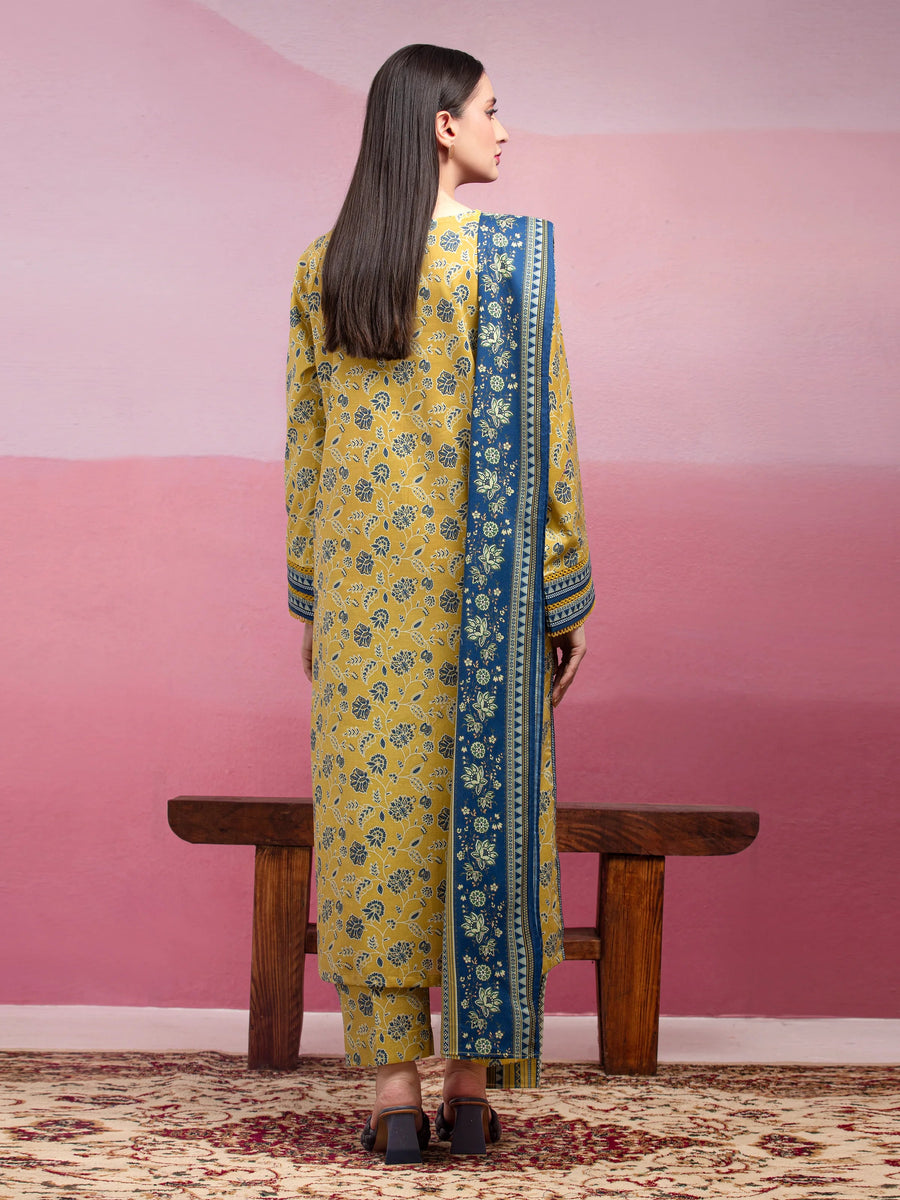 edenrobe Allure Lawn Unstitched Printed 3Pc Suit EWU5A1-35036