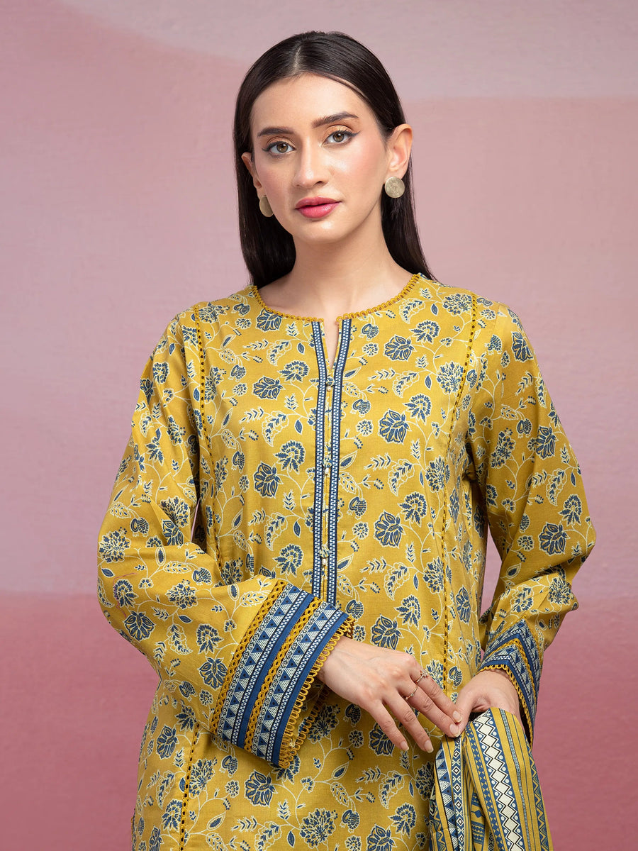 edenrobe Allure Lawn Unstitched Printed 3Pc Suit EWU5A1-35036