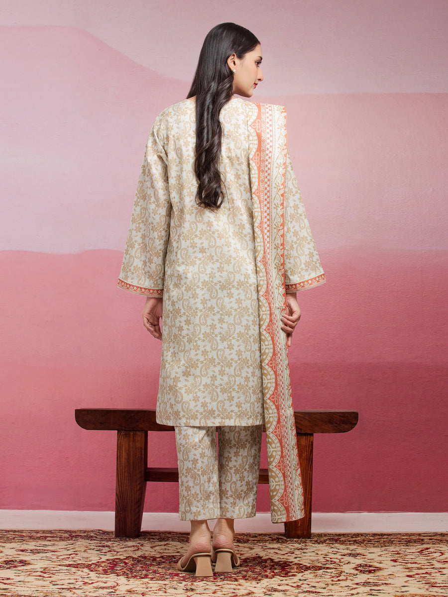 edenrobe Allure Lawn Unstitched Printed 3Pc Suit EWU5A1-35038