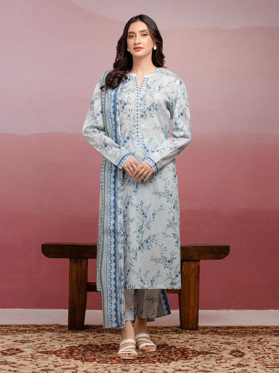 edenrobe Allure Lawn Unstitched Printed 3Pc Suit EWU5A1-35040