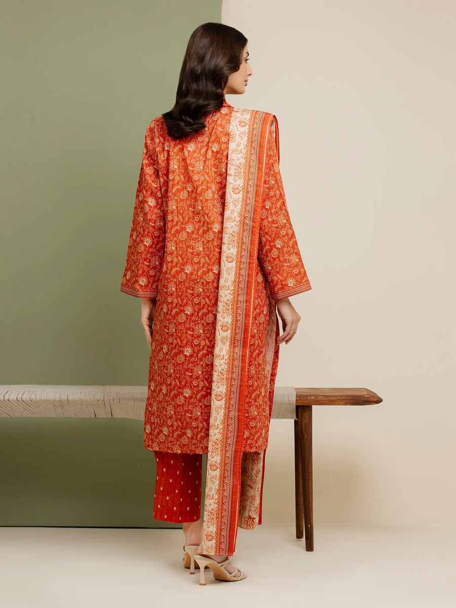 edenrobe Allure Lawn Unstitched Printed 3Pc Suit EWU5A1-35041