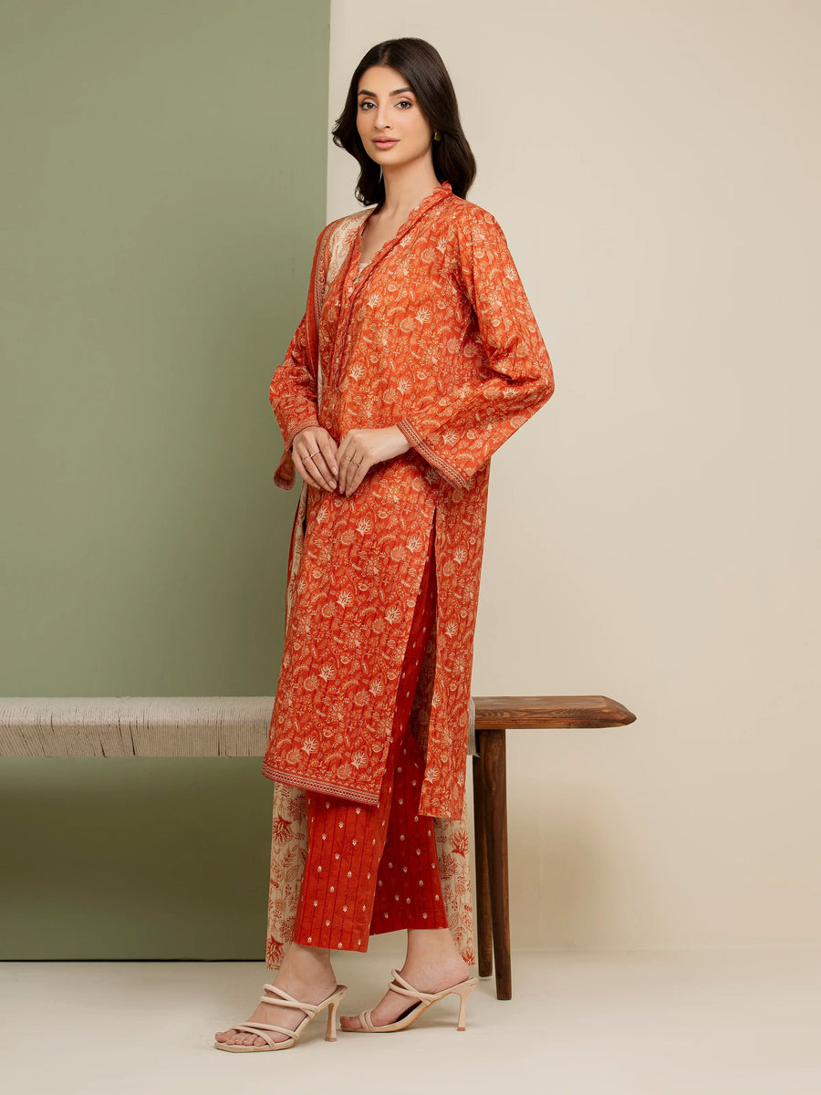 edenrobe Allure Lawn Unstitched Printed 3Pc Suit EWU5A1-35041