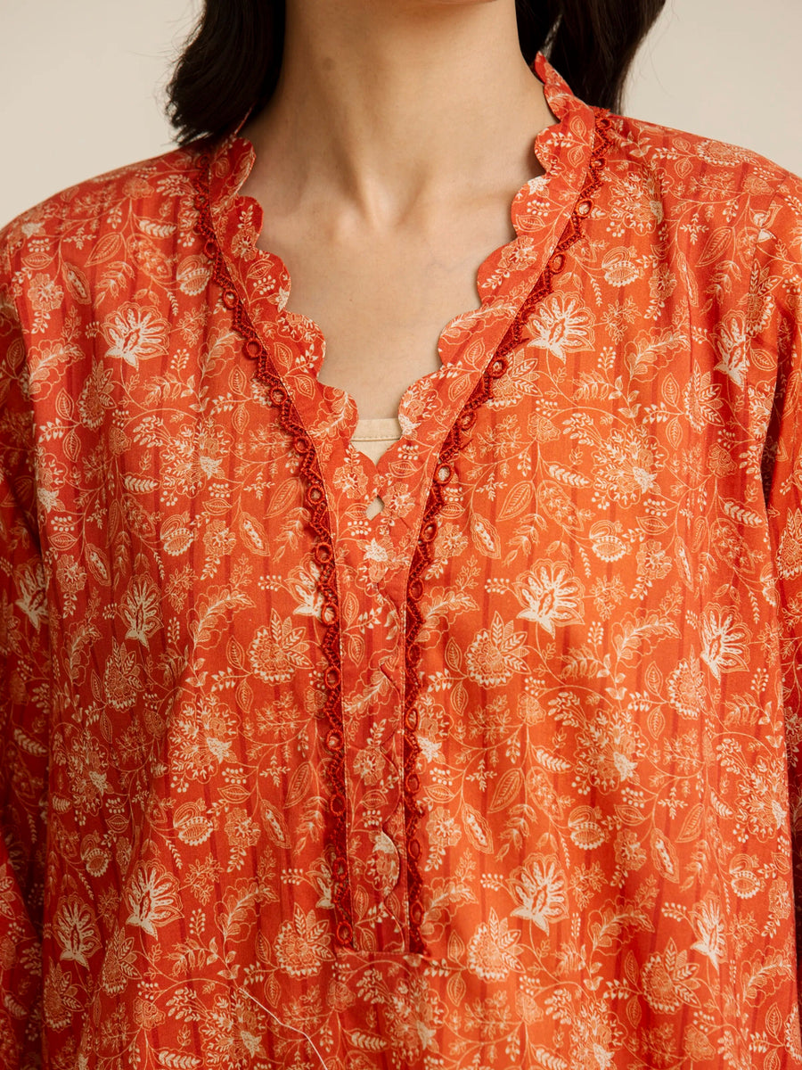 edenrobe Allure Lawn Unstitched Printed 3Pc Suit EWU5A1-35041
