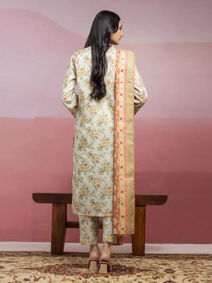 edenrobe Allure Lawn Unstitched Printed 3Pc Suit EWU5A1-35044