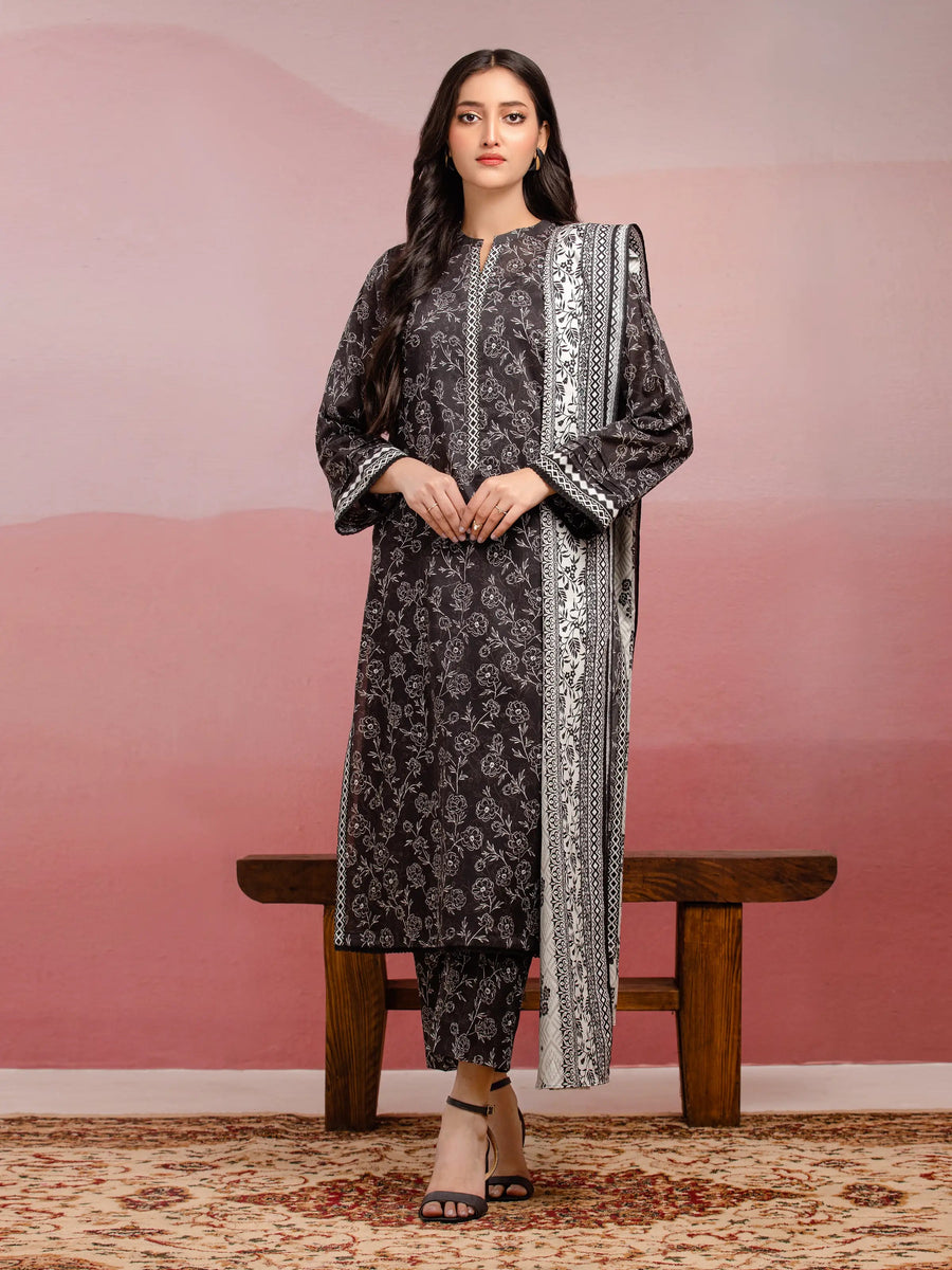 edenrobe Allure Lawn Unstitched Printed 3Pc Suit EWU5A1-35046