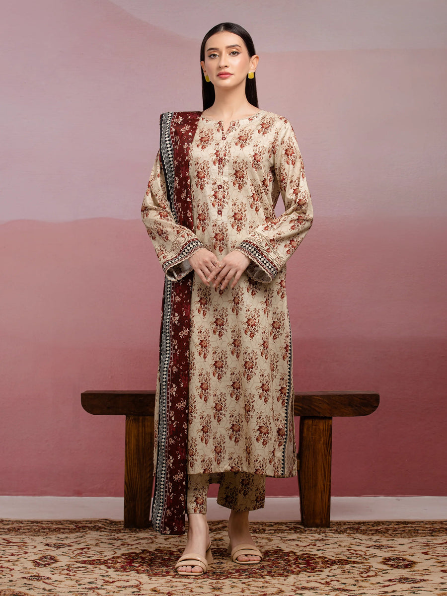 edenrobe Allure Lawn Unstitched Printed 3Pc Suit EWU5A1-35047