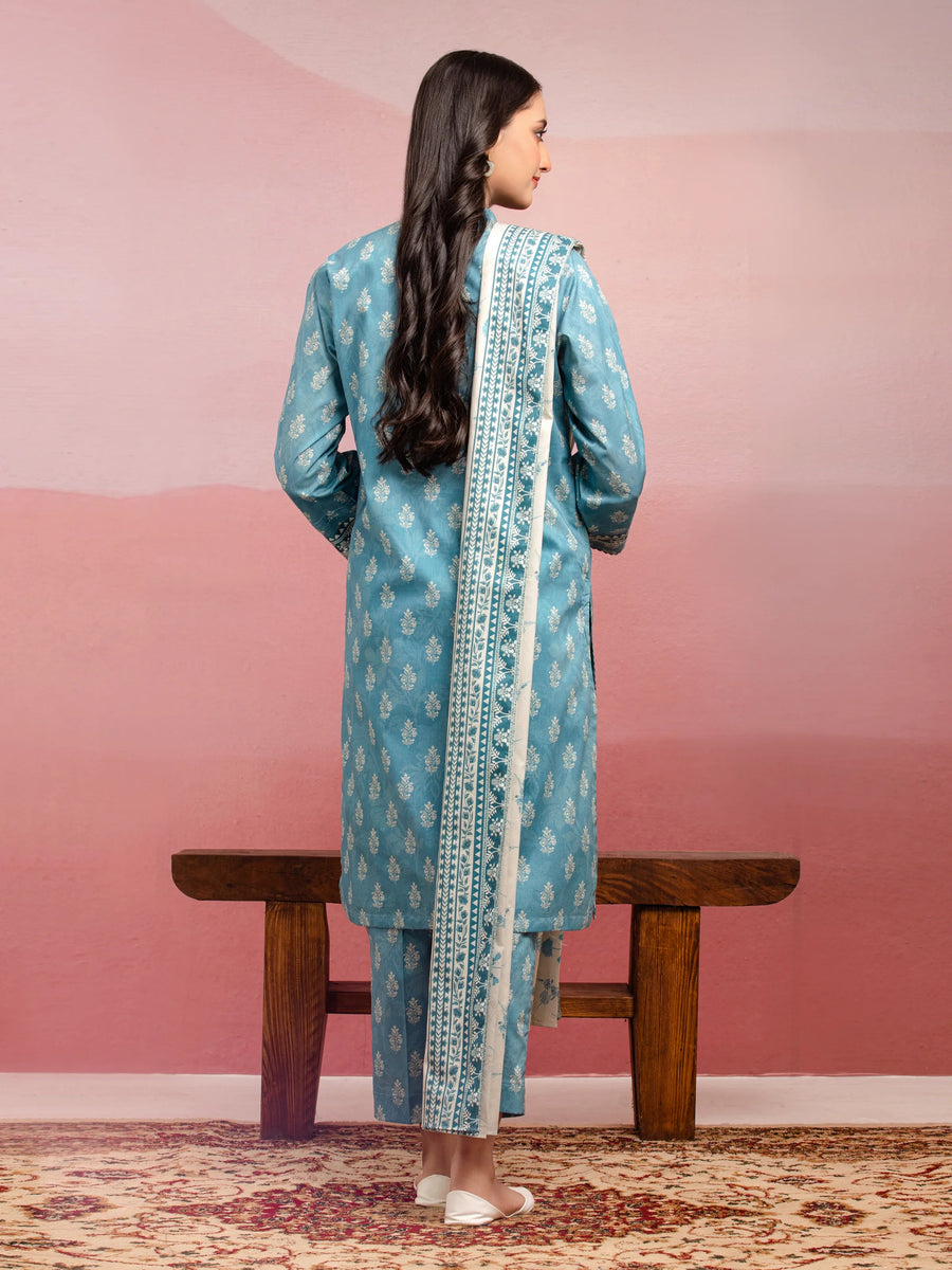 edenrobe Allure Lawn Unstitched Printed 3Pc Suit EWU5A1-35048