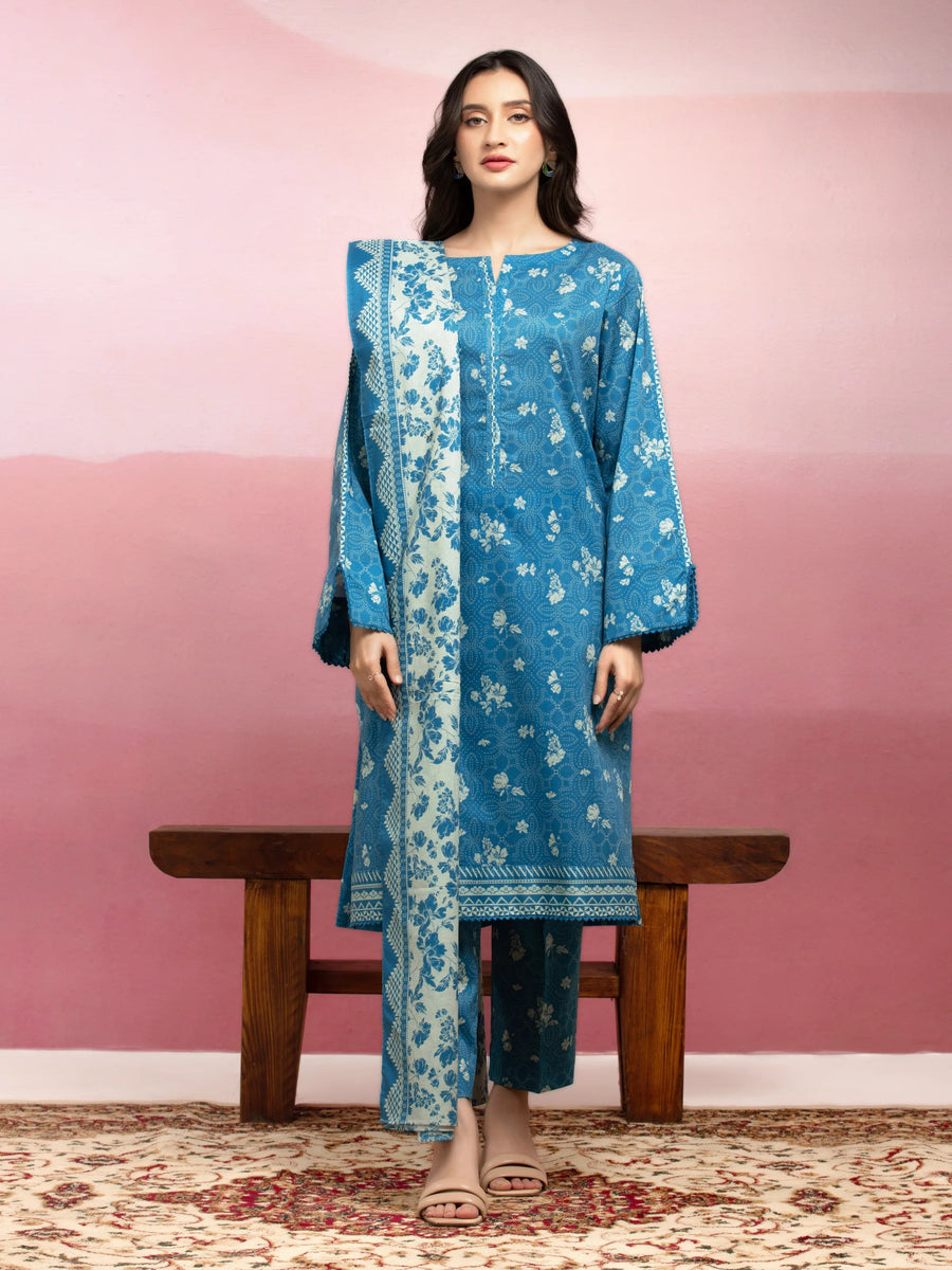 edenrobe Allure Lawn Unstitched Printed 3Pc Suit EWU5A1-35051