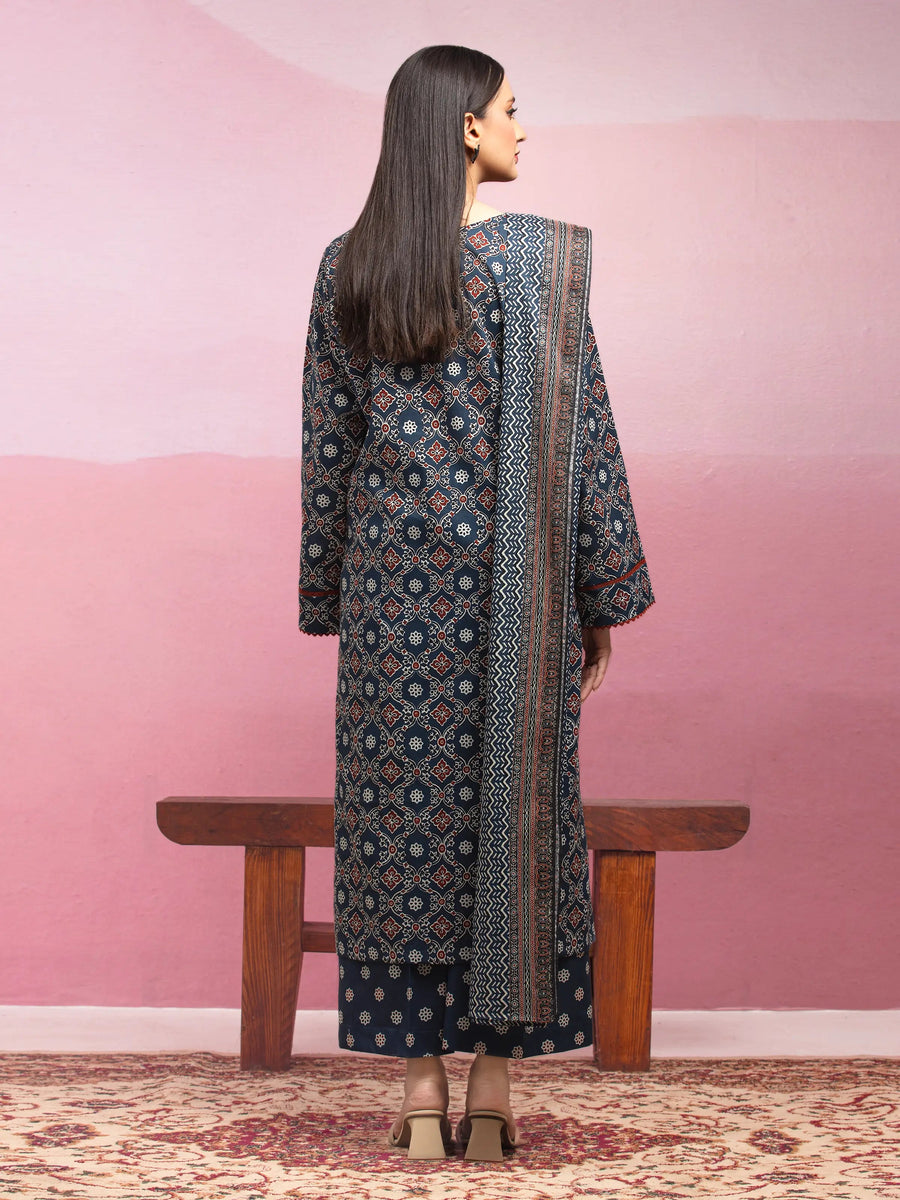 edenrobe Allure Lawn Unstitched Printed 3Pc Suit EWU5A1-35052