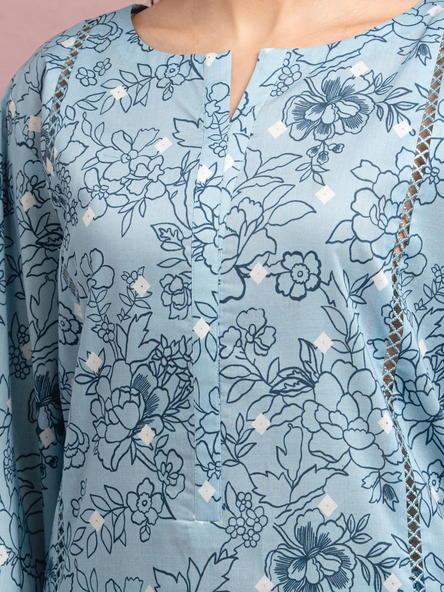 edenrobe Allure Lawn Unstitched Printed 3Pc Suit EWU5A1-35055