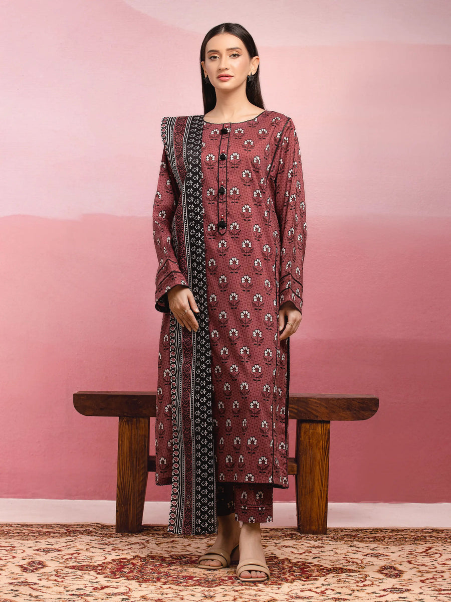 edenrobe Allure Lawn Unstitched Printed 3Pc Suit EWU5A1-35056