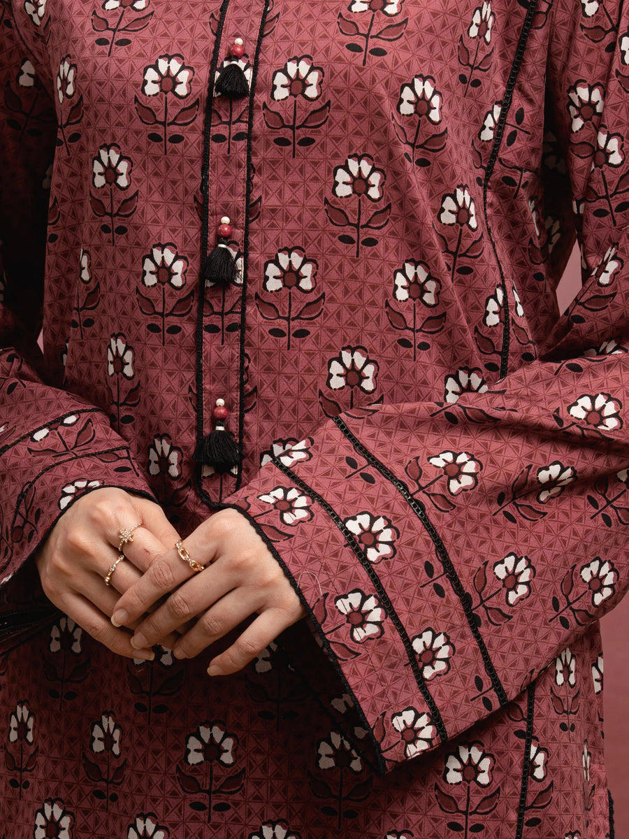 edenrobe Allure Lawn Unstitched Printed 3Pc Suit EWU5A1-35056