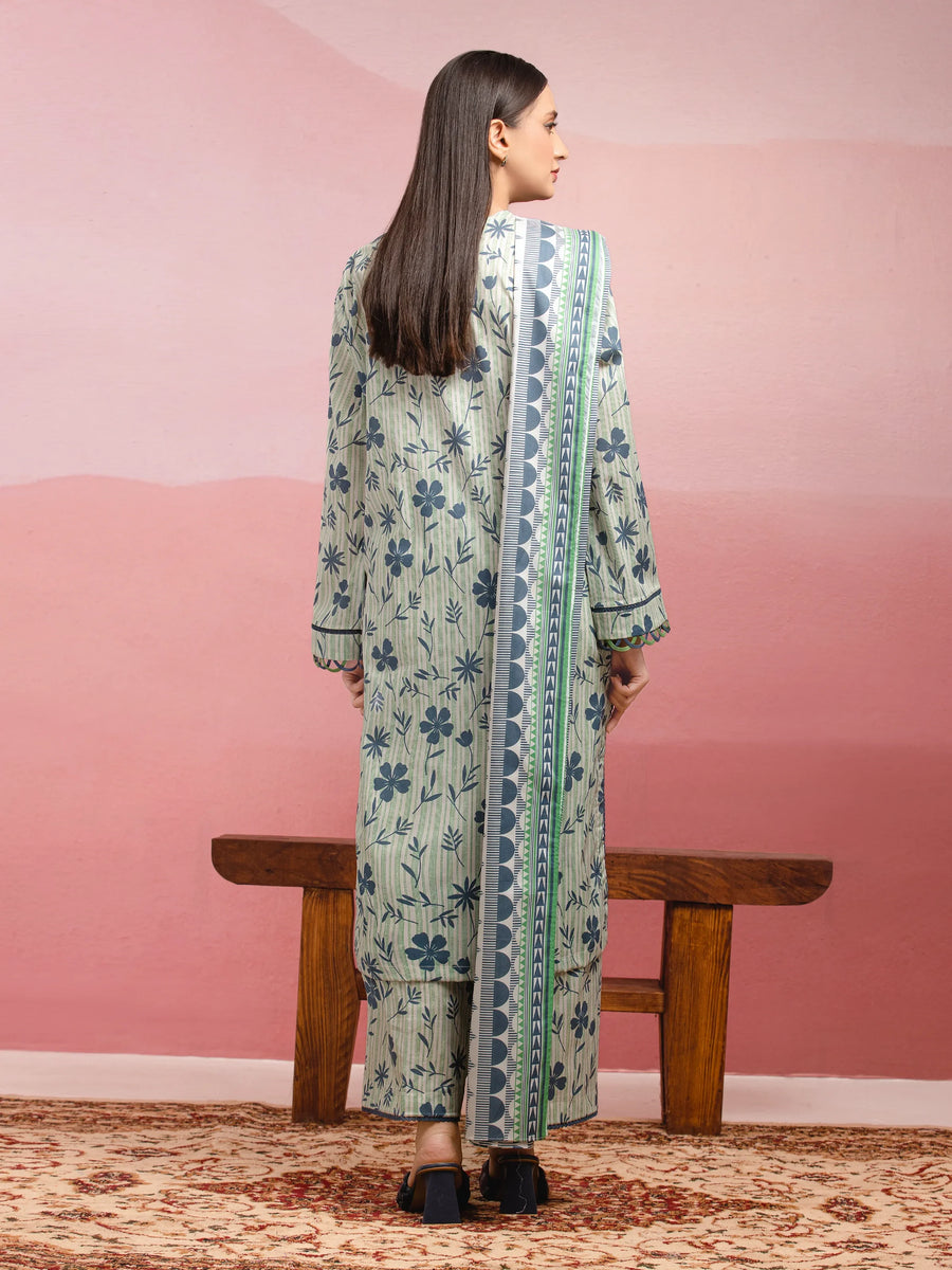 edenrobe Allure Lawn Unstitched Printed 3Pc Suit EWU5A1-35057