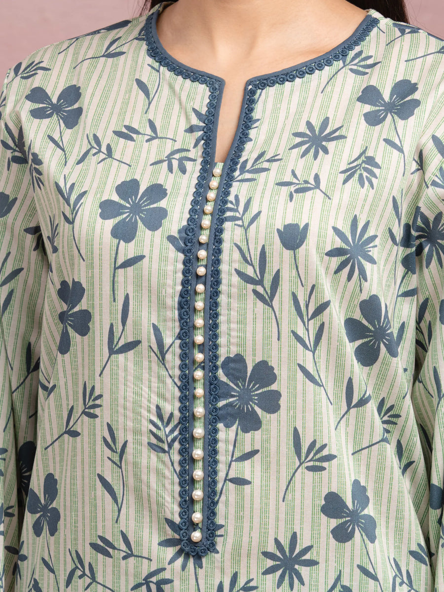 edenrobe Allure Lawn Unstitched Printed 3Pc Suit EWU5A1-35057