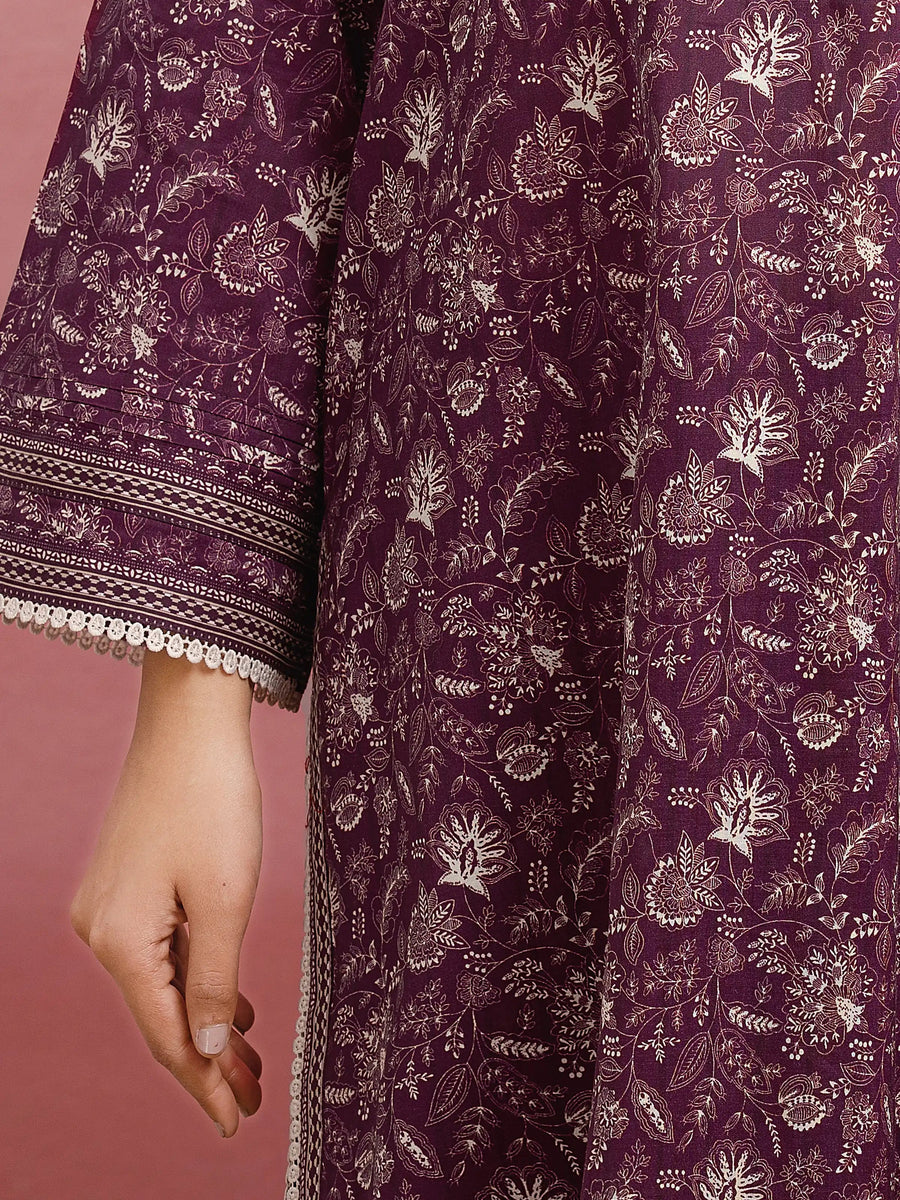 edenrobe Allure Lawn Unstitched Printed 3Pc Suit EWU5A1-35059