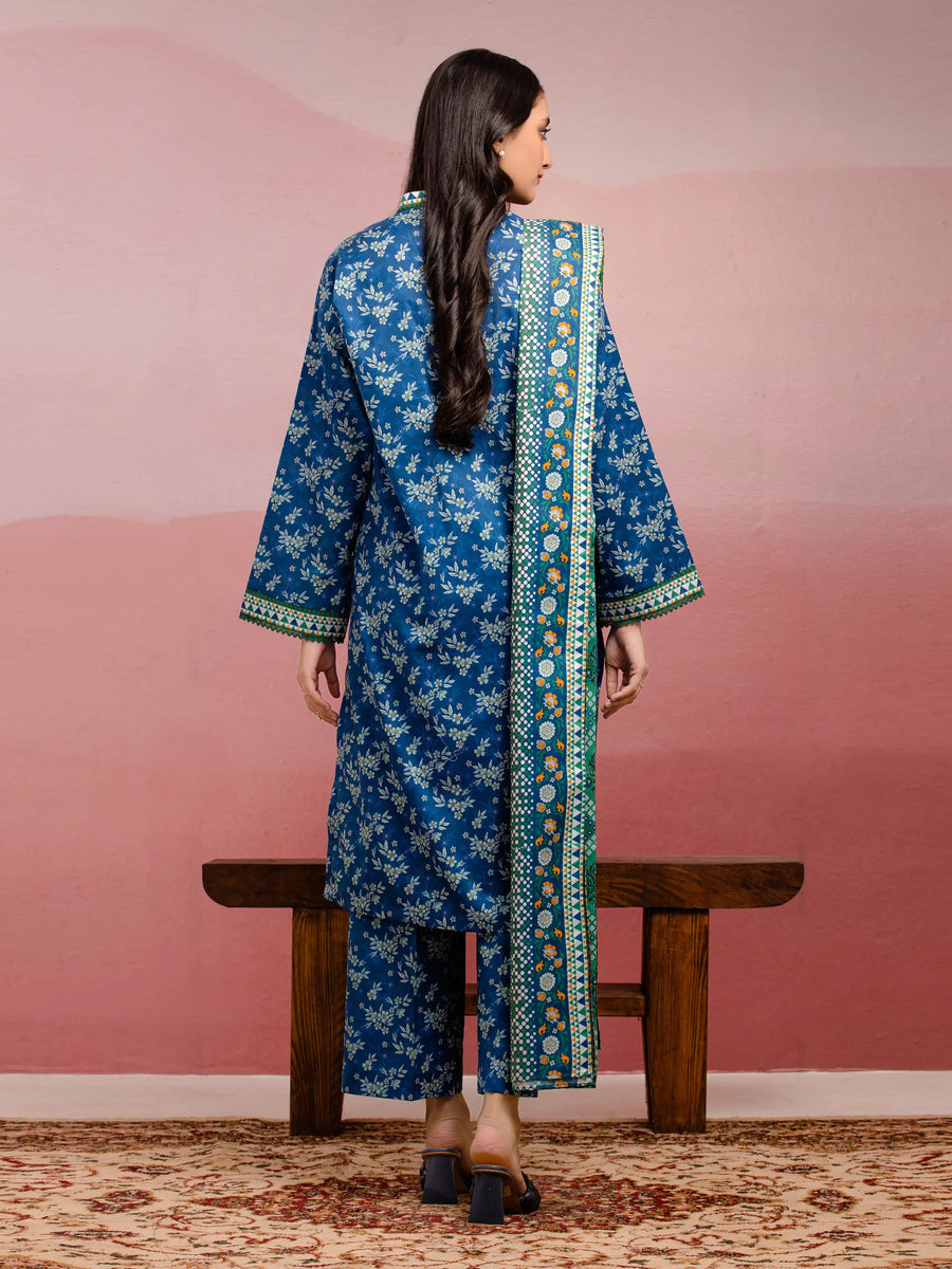 edenrobe Allure Lawn Unstitched Printed 3Pc Suit EWU5A1-35060