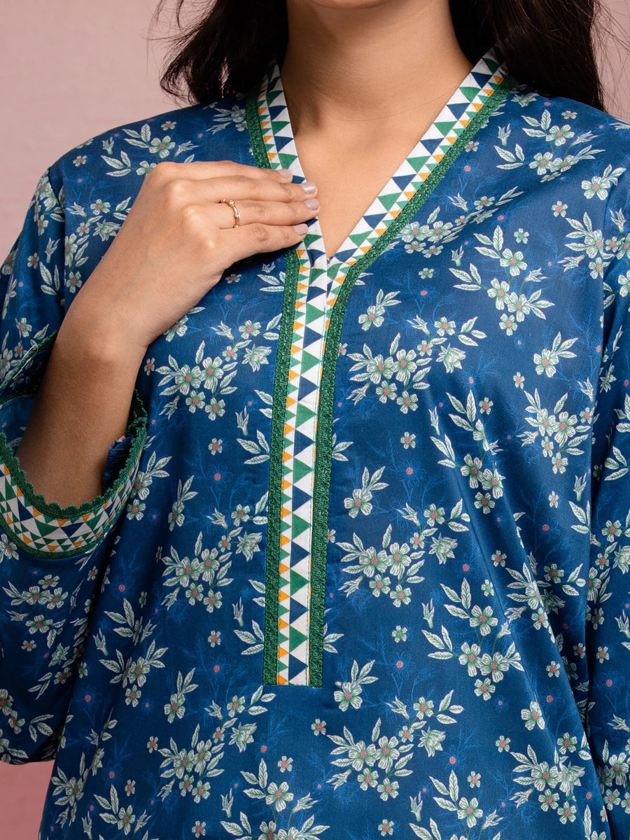 edenrobe Allure Lawn Unstitched Printed 3Pc Suit EWU5A1-35060