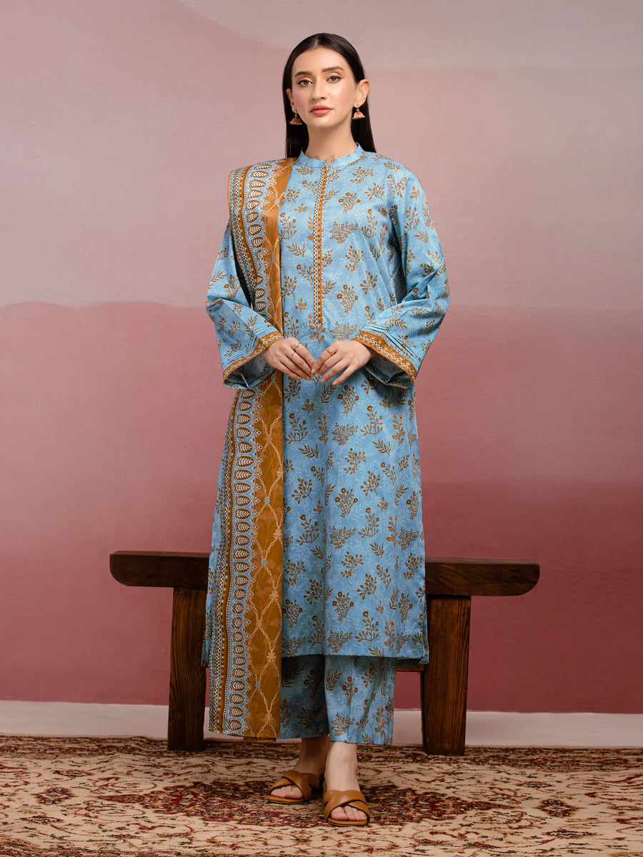 edenrobe Allure Lawn Unstitched Printed 3Pc Suit EWU5A1-35062