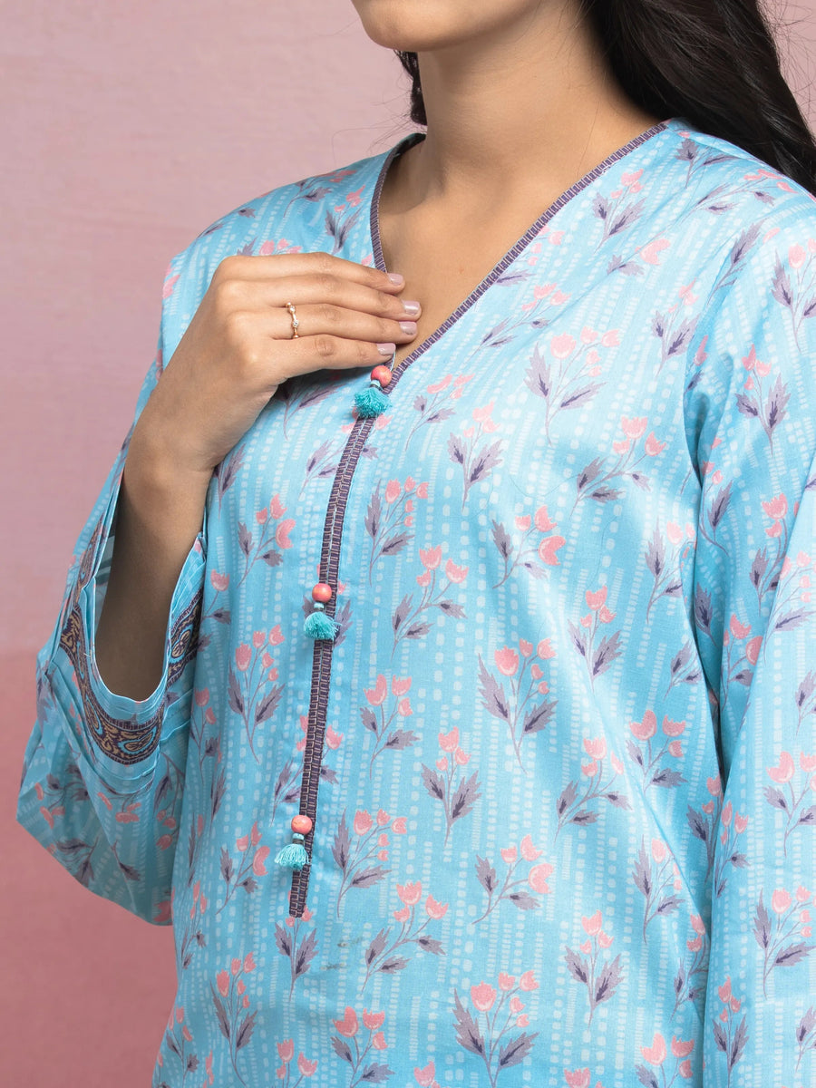 edenrobe Allure Lawn Unstitched Printed 3Pc Suit EWU5A1-35064