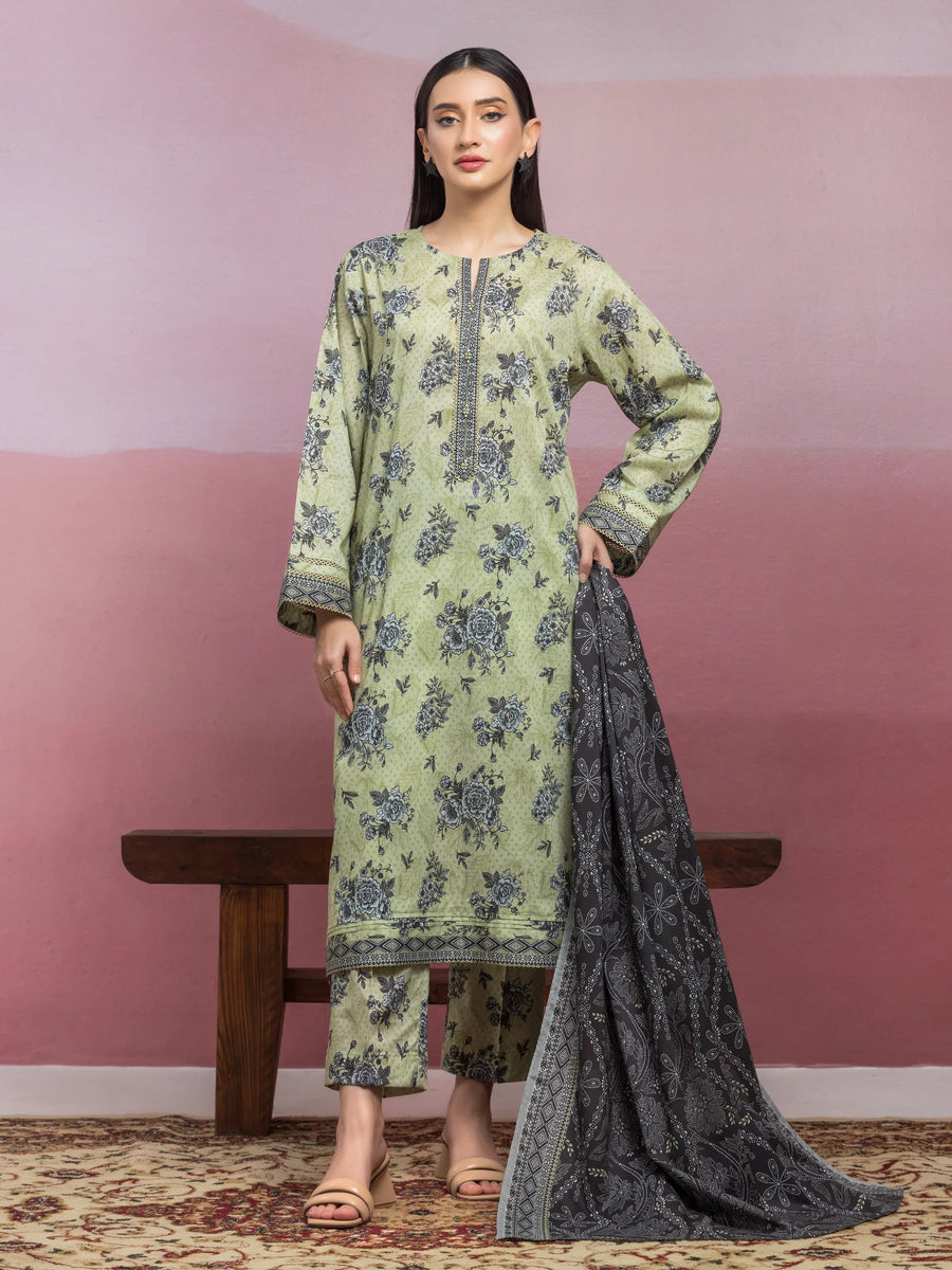 edenrobe Allure Lawn Unstitched Printed 3Pc Suit EWU5A1-35067
