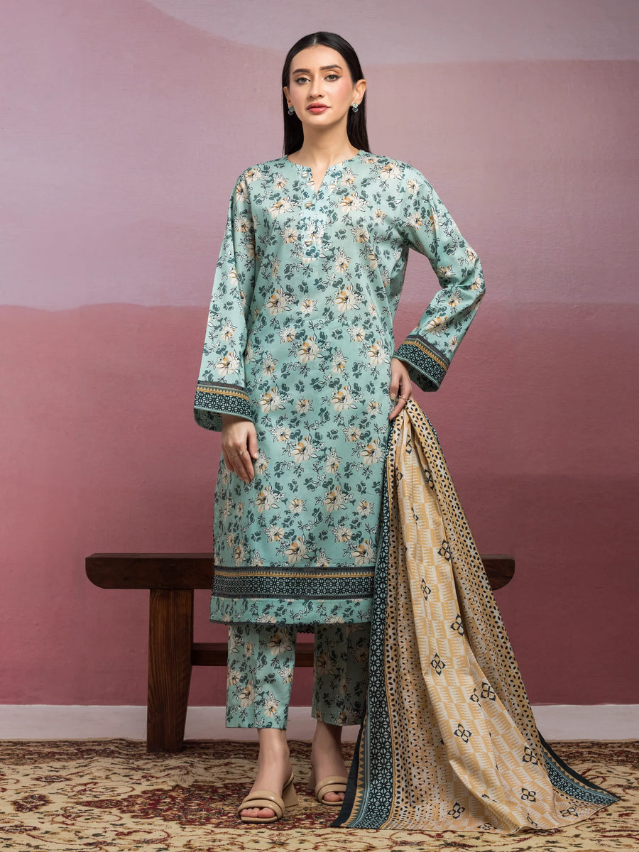 edenrobe Allure Lawn Unstitched Printed 3Pc Suit EWU5A1-35071