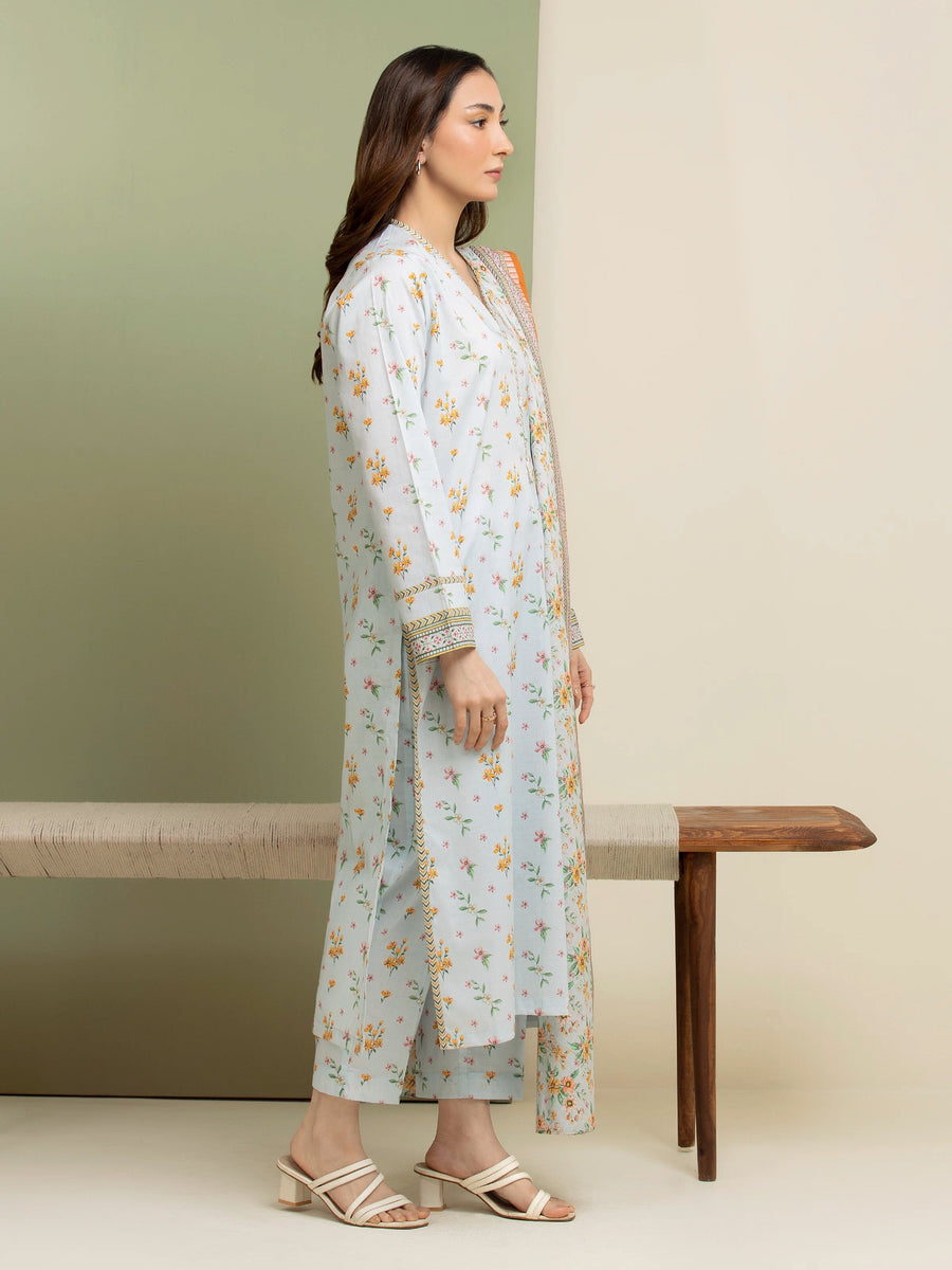 edenrobe Allure Lawn Unstitched Printed 3Pc Suit EWU5A1-35072