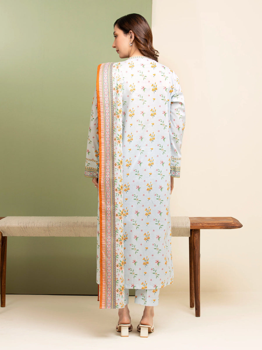edenrobe Allure Lawn Unstitched Printed 3Pc Suit EWU5A1-35072