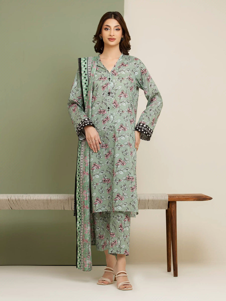 edenrobe Allure Lawn Unstitched Printed 3Pc Suit EWU5A1-35074