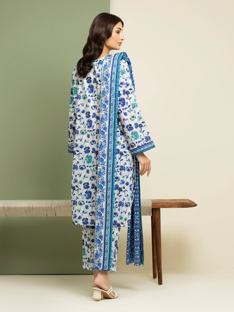 edenrobe Allure Lawn Unstitched Printed 3Pc Suit EWU5A1-35084