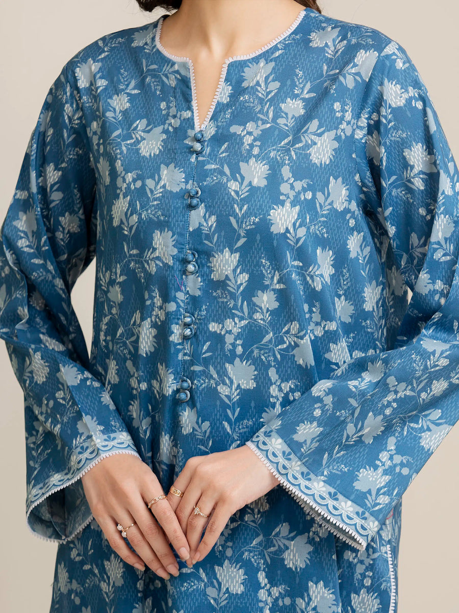 edenrobe Allure Lawn Unstitched Printed 3Pc Suit EWU5A1-35088