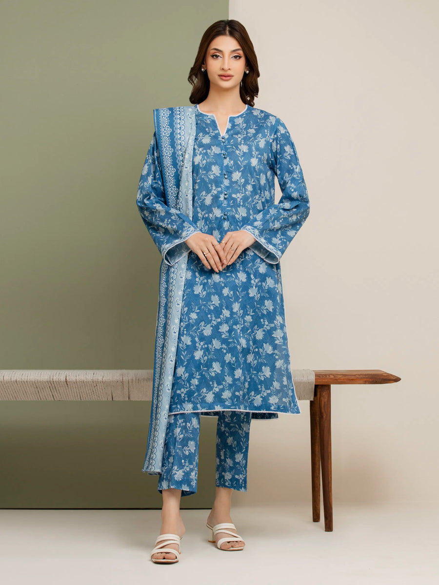 edenrobe Allure Lawn Unstitched Printed 3Pc Suit EWU5A1-35088