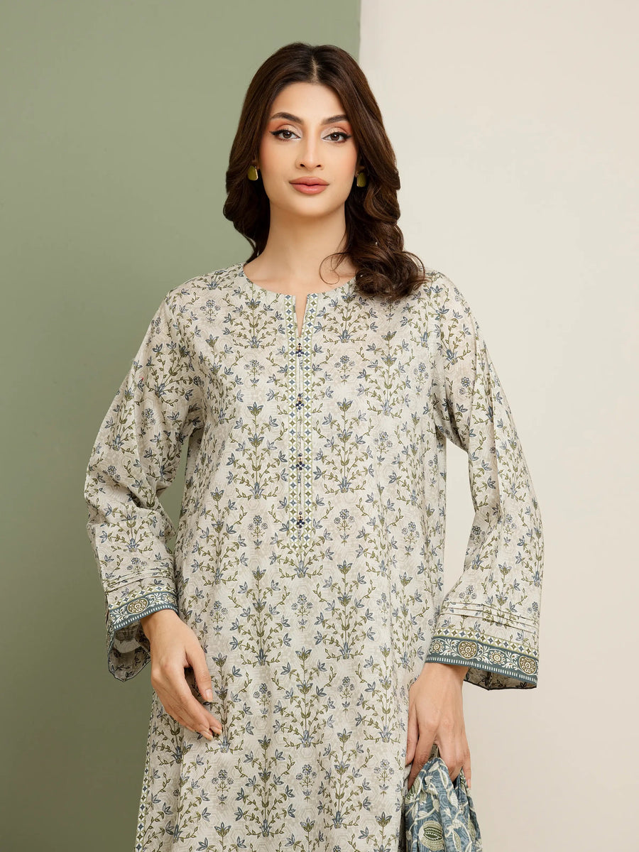 edenrobe Allure Lawn Unstitched Printed 3Pc Suit EWU5A1-35089