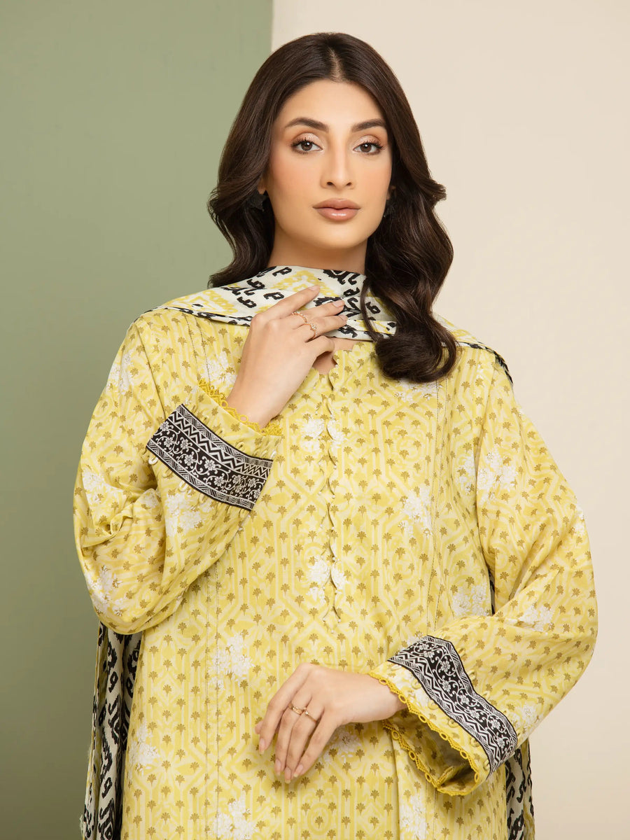 edenrobe Allure Lawn Unstitched Printed 3Pc Suit EWU5A1-35091