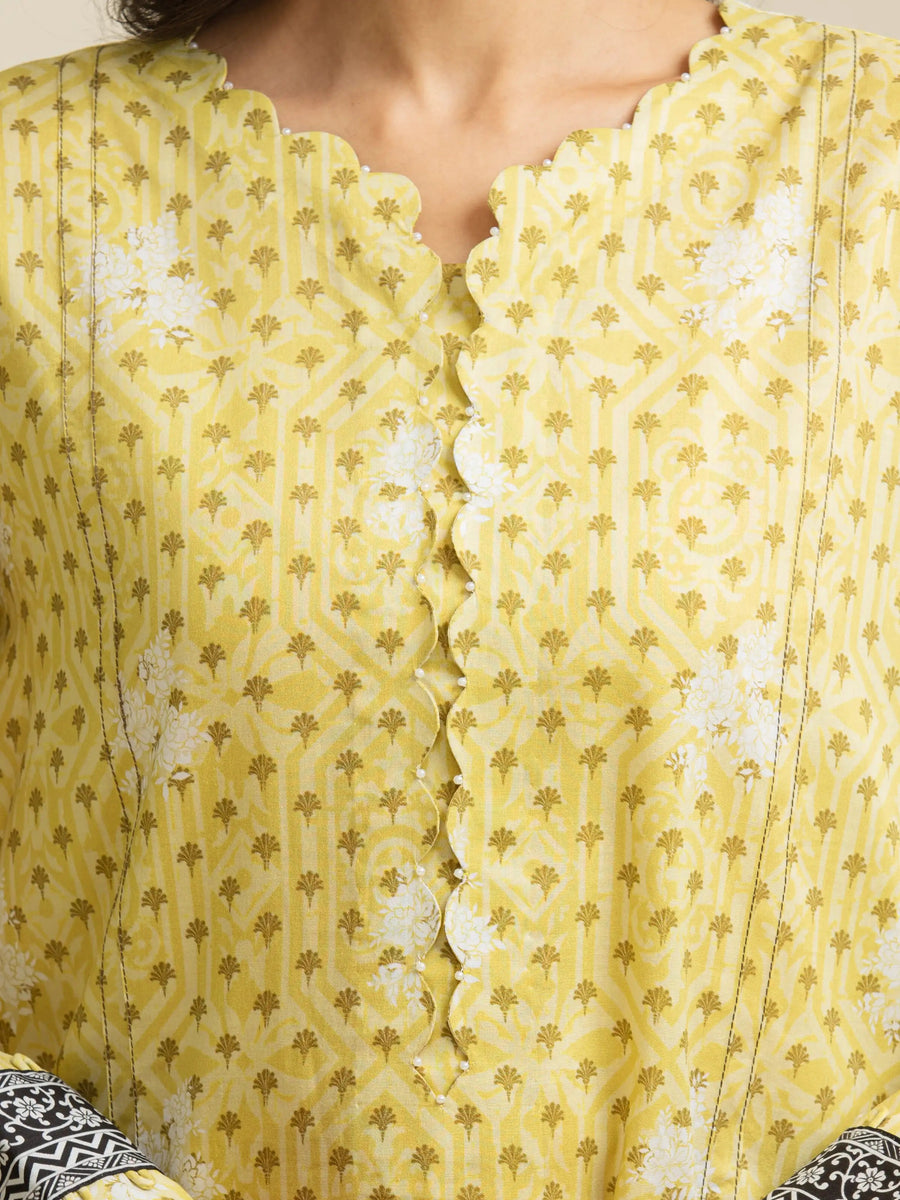 edenrobe Allure Lawn Unstitched Printed 3Pc Suit EWU5A1-35091