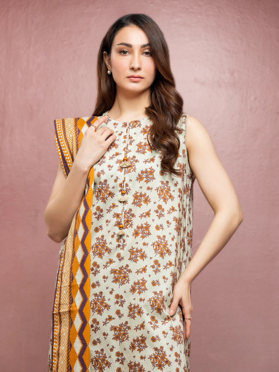 edenrobe Allure Lawn Unstitched Printed 3Pc Suit EWU5A1-35096