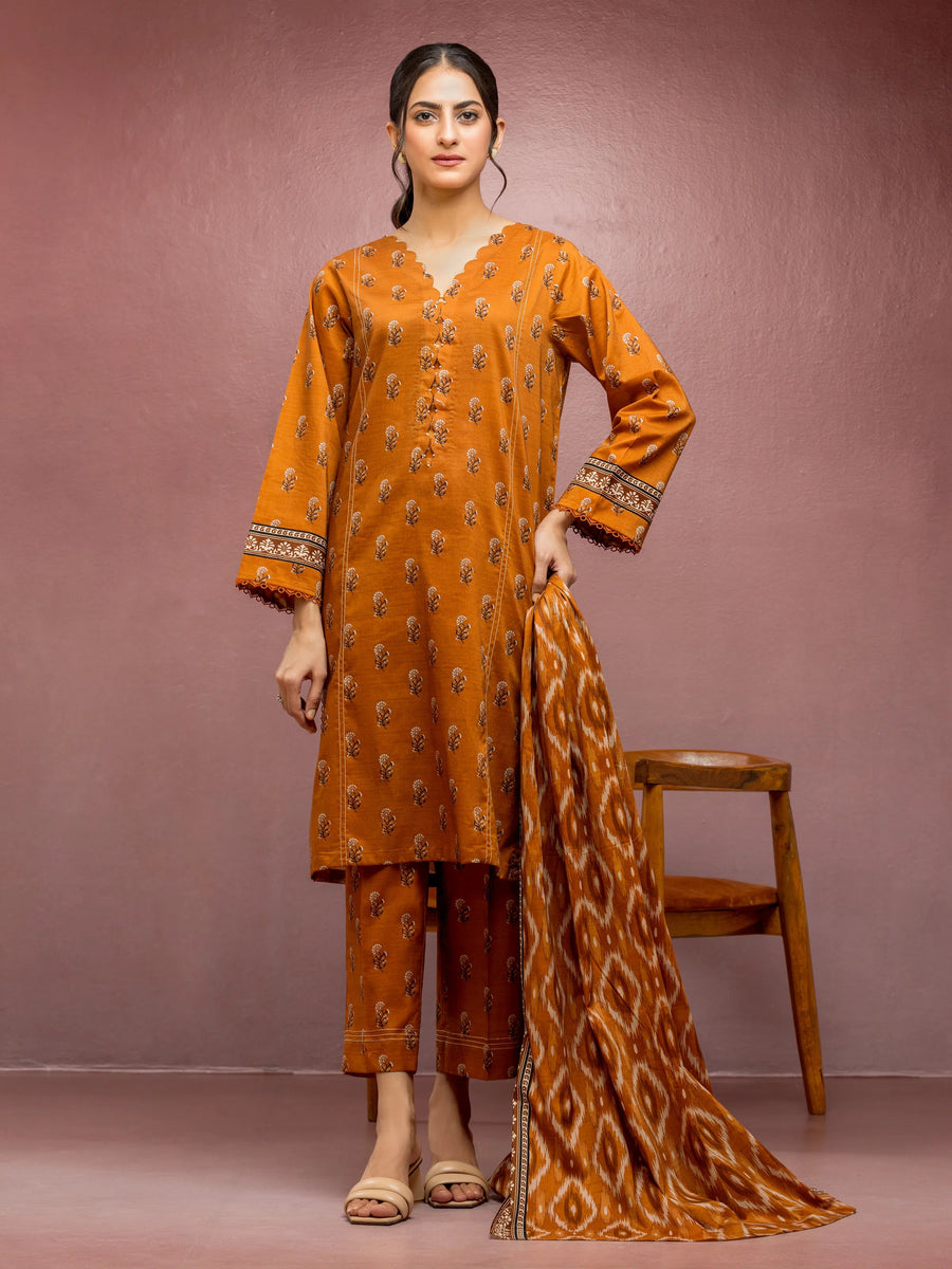 edenrobe Allure Lawn Unstitched Printed 3Pc Suit EWU5A1-35102