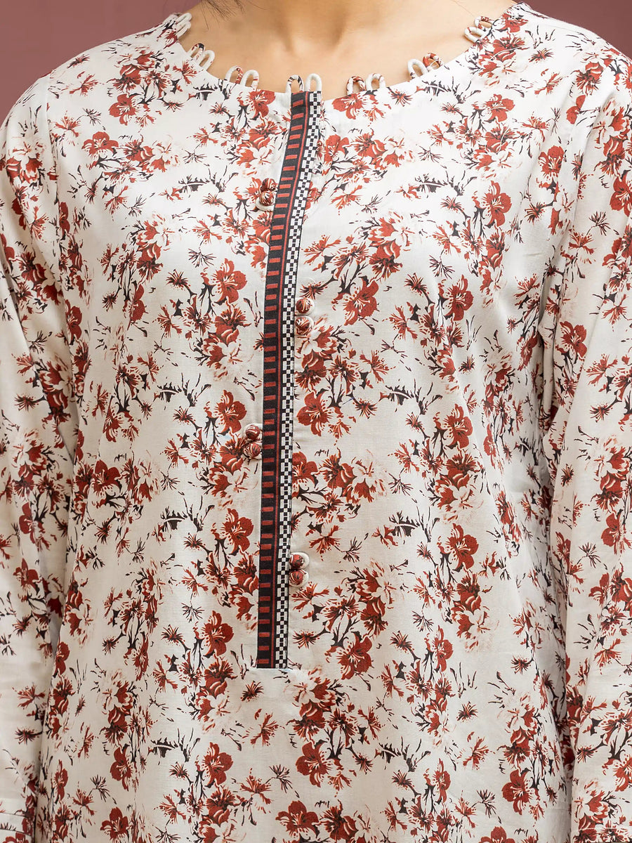 edenrobe Allure Lawn Unstitched Printed 3Pc Suit EWU5A1-35105