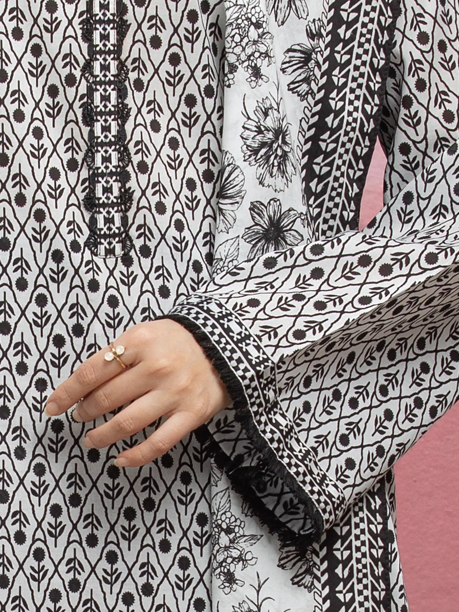 edenrobe Allure Lawn Unstitched Printed 3Pc Suit EWU5A1-35106