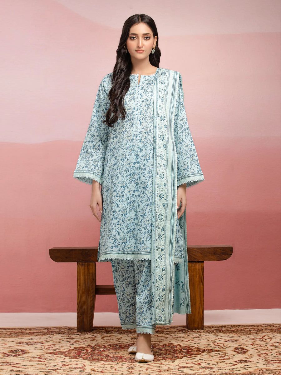 edenrobe Allure Lawn Unstitched Printed 3Pc Suit EWU5A1-35107