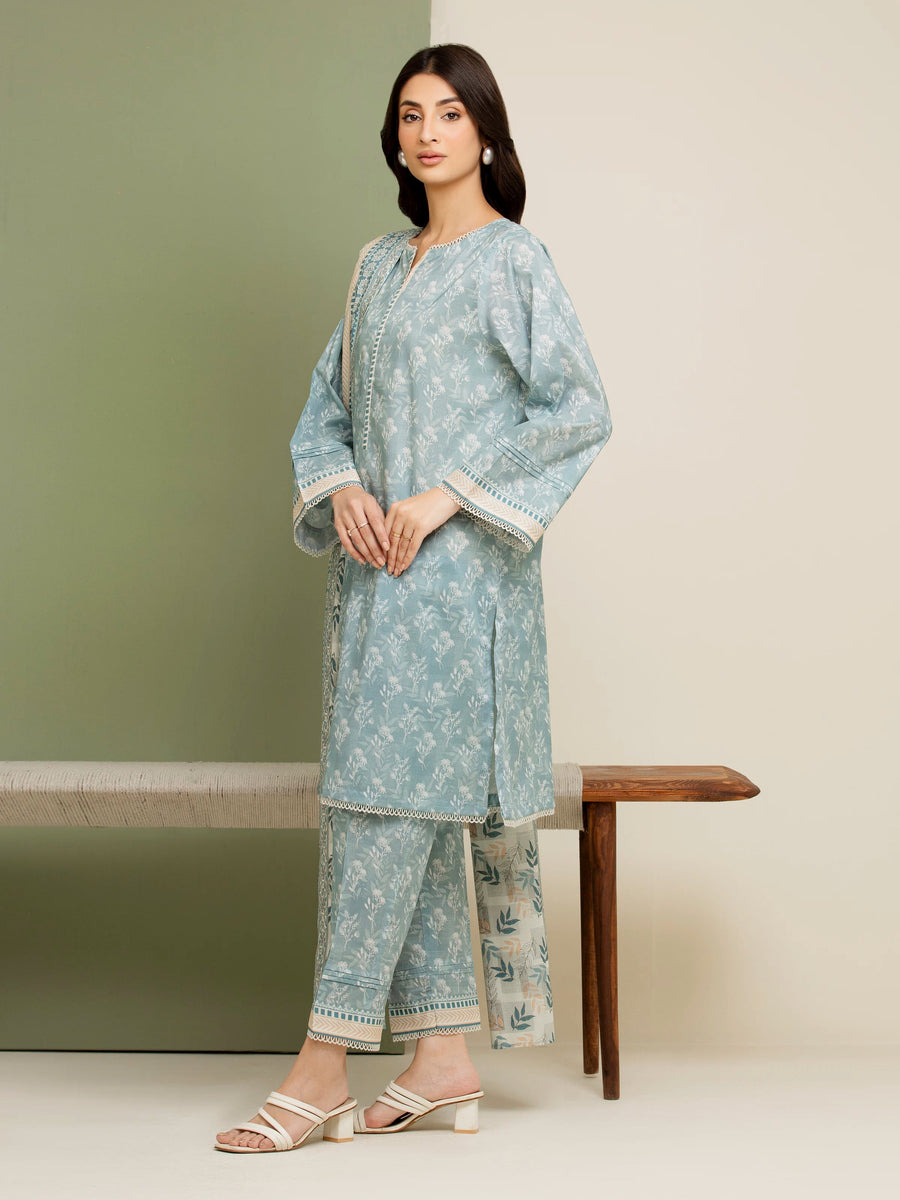edenrobe Allure Lawn Unstitched Printed 3Pc Suit EWU5A1-35112