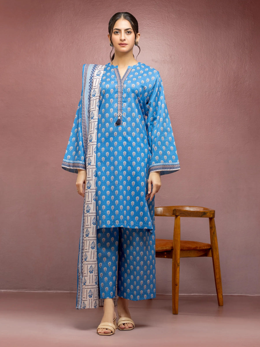 edenrobe Allure Lawn Unstitched Printed 3Pc Suit EWU5A1-35116
