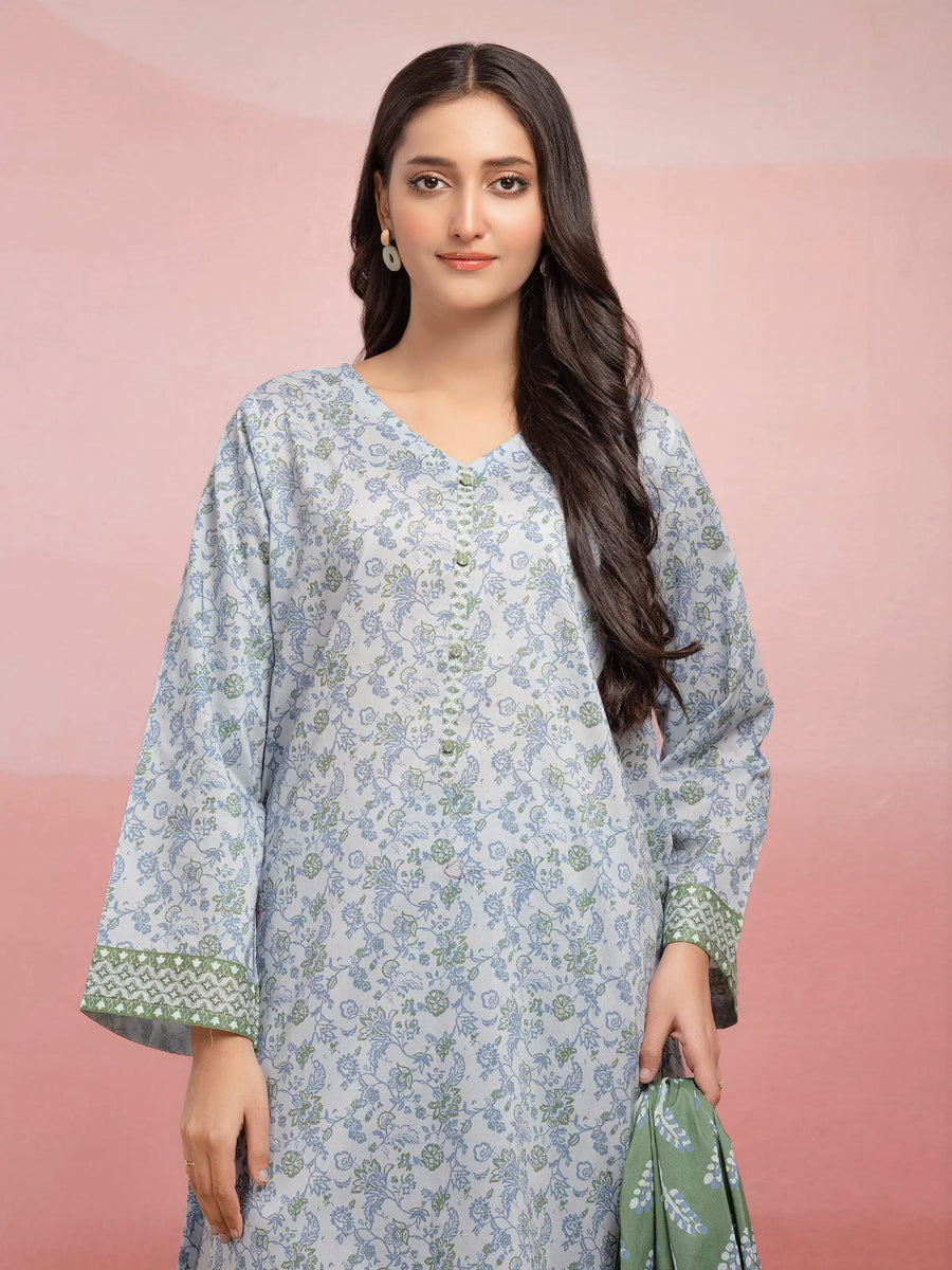 edenrobe Allure Lawn Unstitched Printed 3Pc Suit EWU5A1-35117