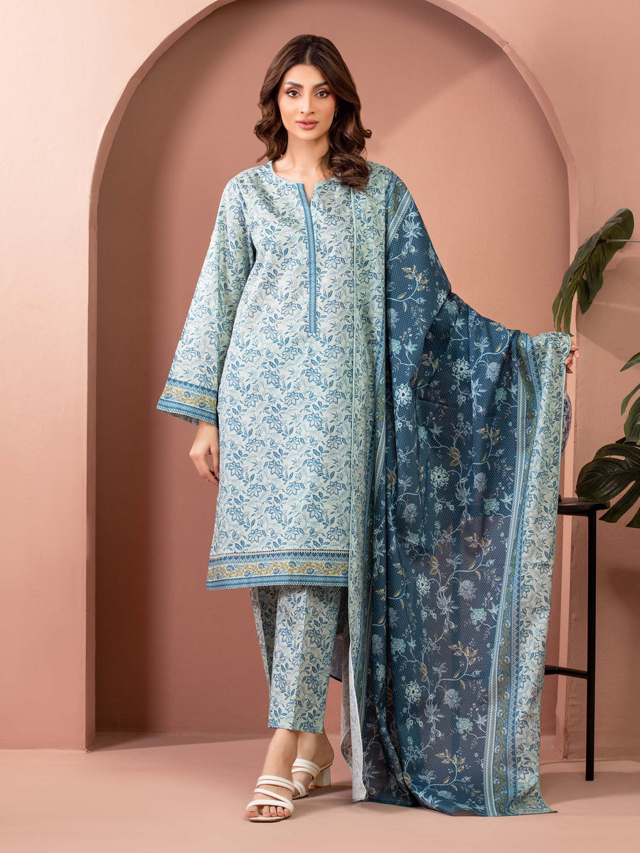 edenrobe Allure Lawn Unstitched Printed 3Pc Suit EWU5A1-35123