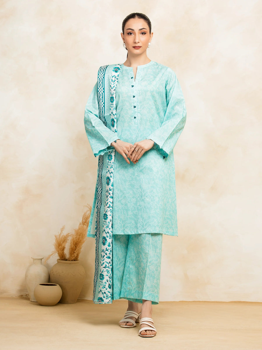 edenrobe Allure Lawn Unstitched Printed 3Pc Suit EWU5A1-35128