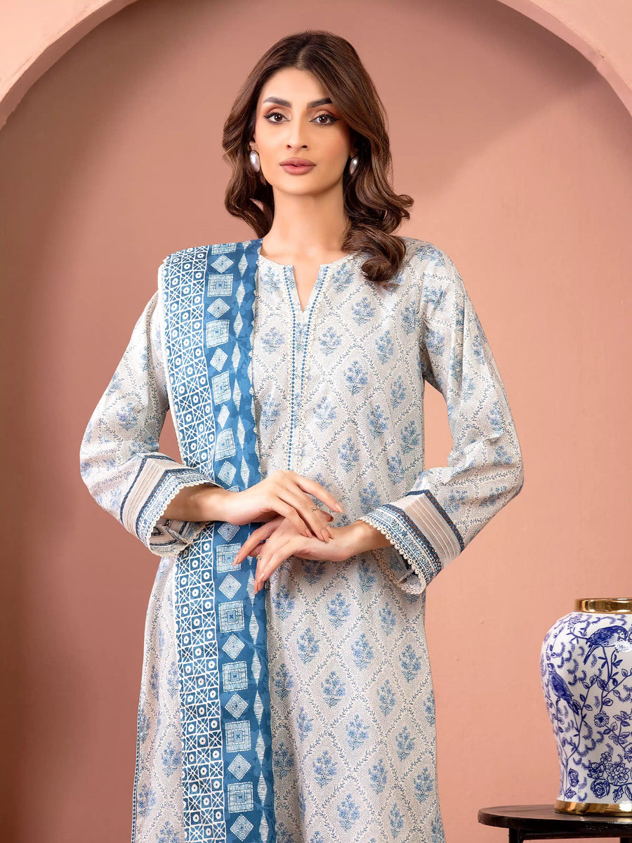 edenrobe Allure Lawn Unstitched Printed 3Pc Suit EWU5A1-35132