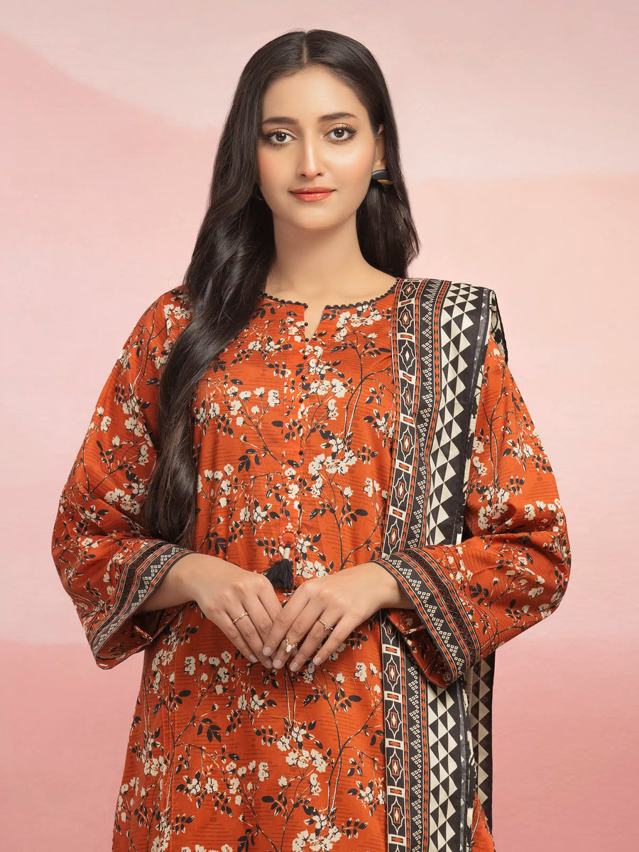 edenrobe Allure Lawn Unstitched Printed 3Pc Suit EWU5A1-35133