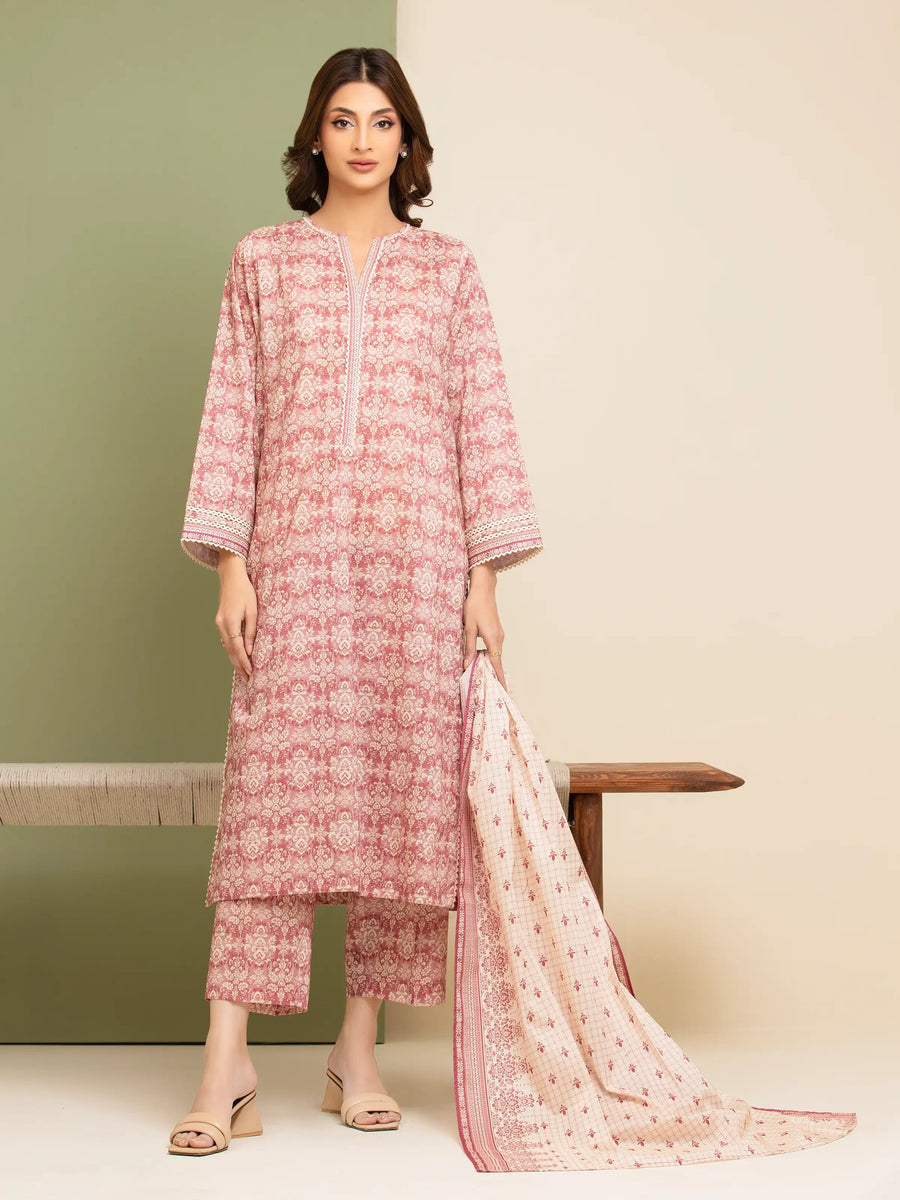 edenrobe Allure Lawn Unstitched Printed 3Pc Suit EWU5A1-35139