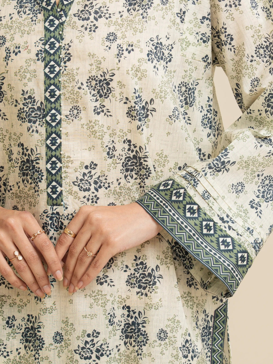 edenrobe Allure Lawn Unstitched Printed 3Pc Suit EWU5A1-35140