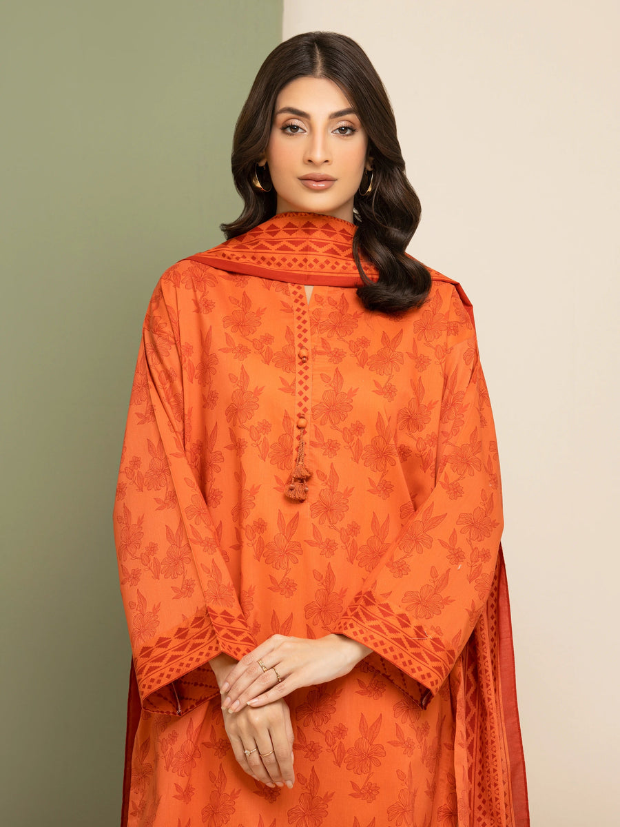edenrobe Allure Lawn Unstitched Printed 3Pc Suit EWU5A1-35142